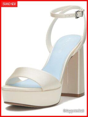 Platform Heeled Sandals Crisscross Ankle Strap Block Heel